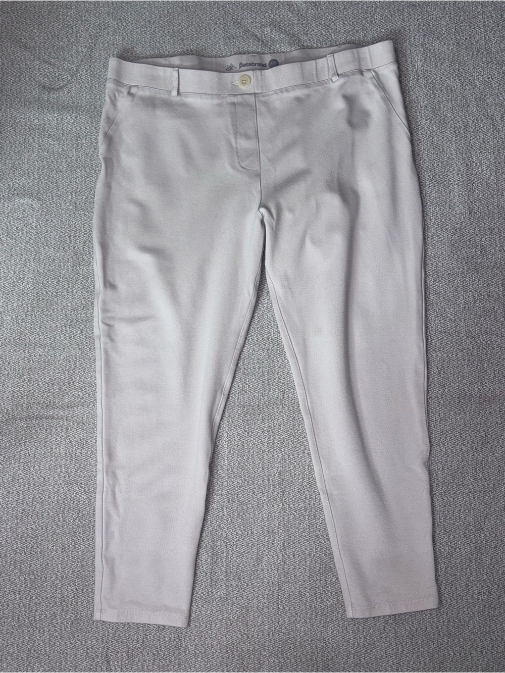 Betabrand cropped dress yoga pants skinny leg khaki stone XXLP XXL Petite